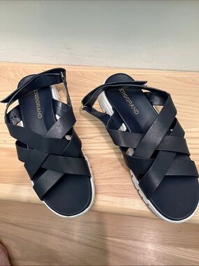 Cole Haan Navy Crisscross Sandals Like New